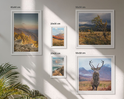 Set di 5 quadri Paesaggi montani ricchi di fauna selvatica