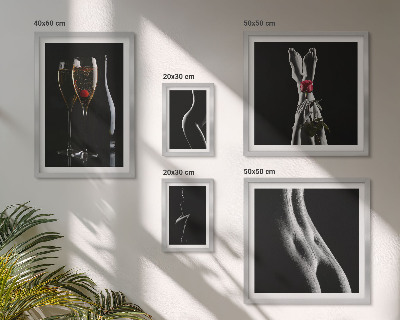 Set di quadri incorniciati Eleganti dettagli moderni in nero e rosso