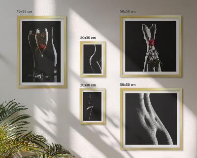 Set di quadri incorniciati Eleganti dettagli moderni in nero e rosso