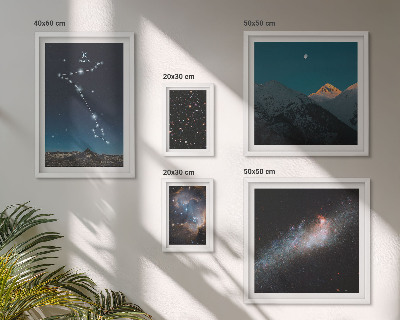 Set di 5 quadri Paesaggi spaziali moderni