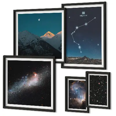 Set di quadri incorniciati con paesaggi cosmici delle galassie