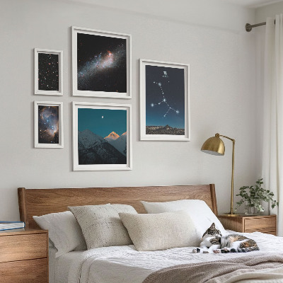 Polittico con cornice Paesaggi cosmici di notte con le stelle