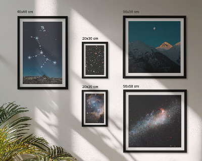 Polittico con cornice Paesaggi cosmici di notte con le stelle