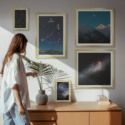 Set di 5 quadri Paesaggi cosmici costellazioni