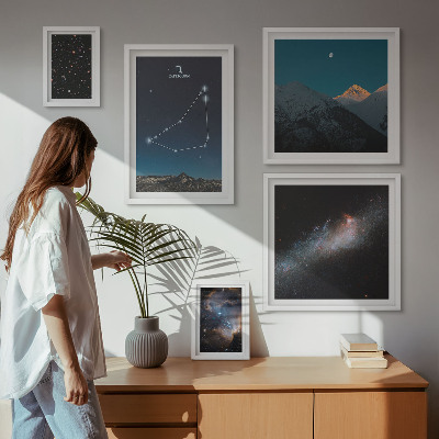Set di 5 quadri Paesaggi cosmici costellazioni