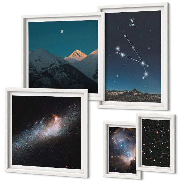 Polittico con cornice Visioni cosmiche delle galassie