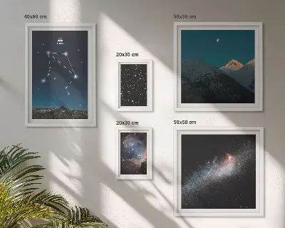 Paesaggi celesti cosmici set di 5 quadri