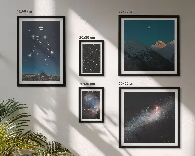 Paesaggi celesti cosmici set di 5 quadri