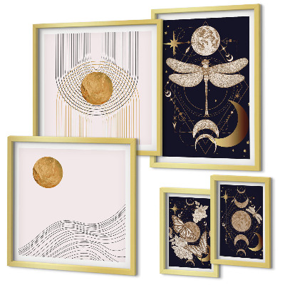 Set di quadri incorniciati Eleganti motivi di insetti spaziali