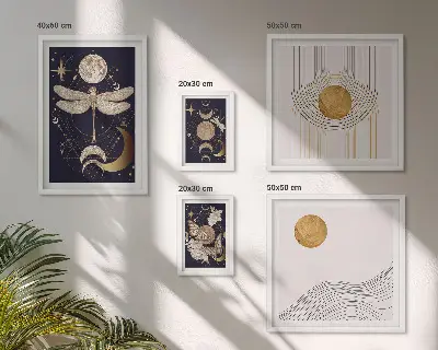 Set di quadri incorniciati con eleganti motivi di insetti spaziali