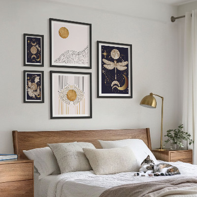 Set di quadri incorniciati Eleganti motivi di insetti spaziali