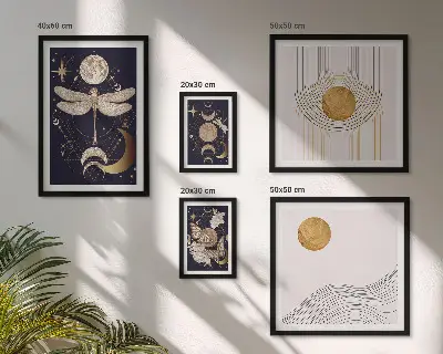 Set di quadri incorniciati con eleganti motivi di insetti spaziali