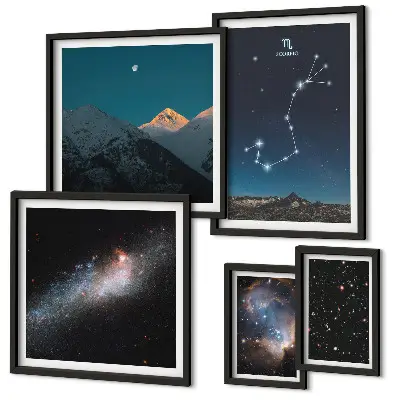 Paesaggi cosmici di notte set di 5 quadri