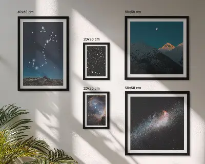 Paesaggi cosmici di notte set di 5 quadri