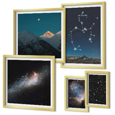 Set di quadri incorniciati con paesaggi cosmici della galassia
