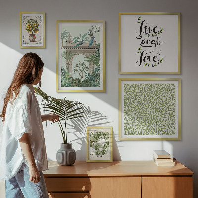 Polittico con cornice Motivi vegetali e accenti boho