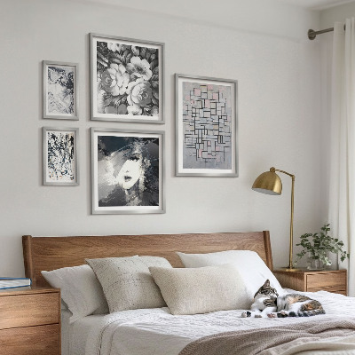 Set di quadri incorniciati Fiori astratti, ritratto moderno