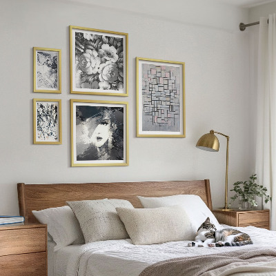 Set di quadri incorniciati Fiori astratti, ritratto moderno