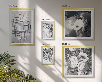 Set di quadri incorniciati Fiori astratti, ritratto moderno