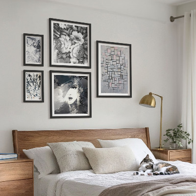 Set di quadri incorniciati Fiori astratti, ritratto moderno