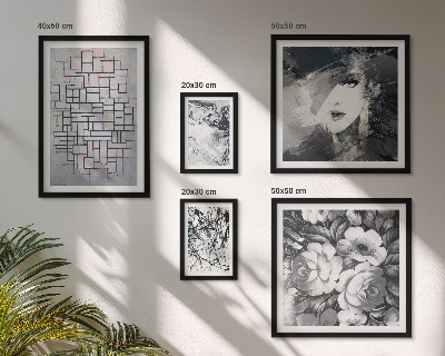 Set di quadri incorniciati Fiori astratti, ritratto moderno
