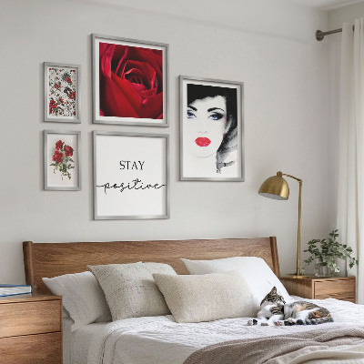 Polittico con cornice Ritratti di donne con fiori vintage