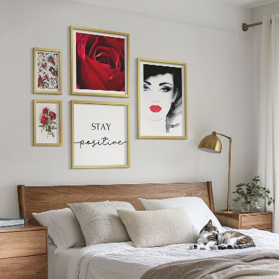 Polittico con cornice Ritratti di donne con fiori vintage