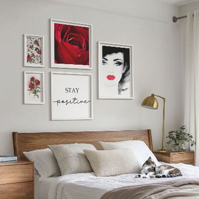 Polittico con cornice Ritratti di donne con fiori vintage