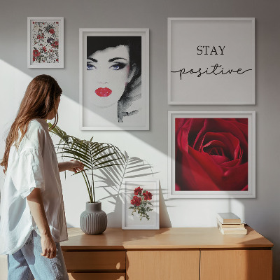 Polittico con cornice Ritratti di donne con fiori vintage