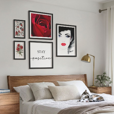 Polittico con cornice Ritratti di donne con fiori vintage