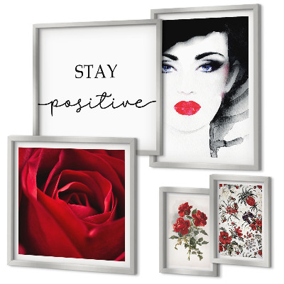 Polittico con cornice Ritratti di donne con fiori vintage