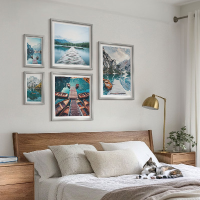 Set di 5 quadri Paesaggi montani, percorsi acquatici