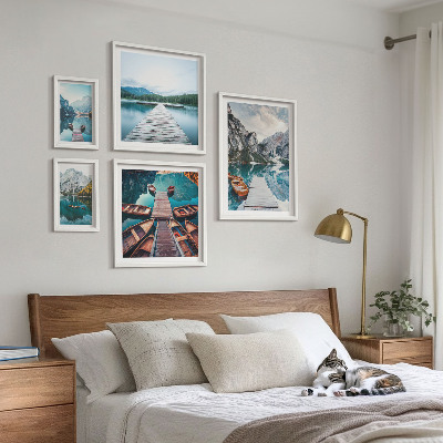 Set di 5 quadri Paesaggi montani, percorsi acquatici