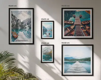 Set di 5 quadri paesaggi montani e percorsi acquatici