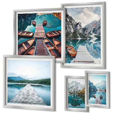Set di 5 quadri Paesaggi montani, percorsi acquatici