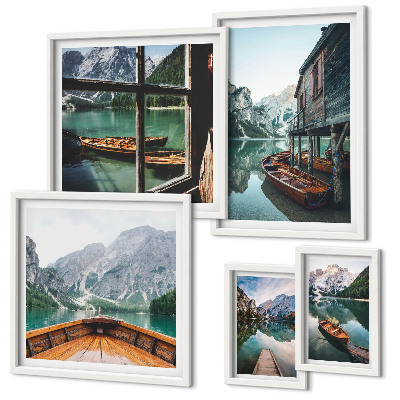 Set di quadri incorniciati Laghi paesaggio montano pace