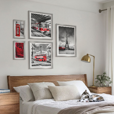 Set di 5 quadri Icone architettoniche e veicoli