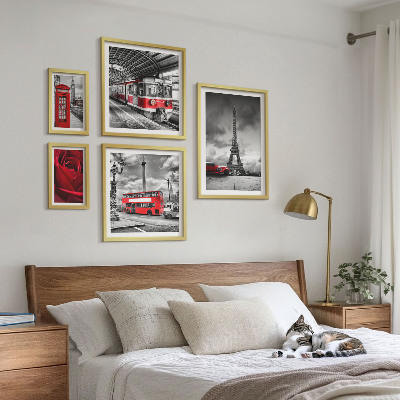 Set di 5 quadri Icone architettoniche e veicoli