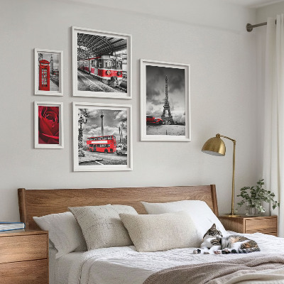 Set di 5 quadri Icone architettoniche e veicoli