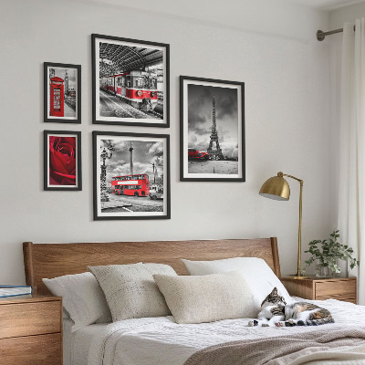Set di 5 quadri Icone architettoniche e veicoli