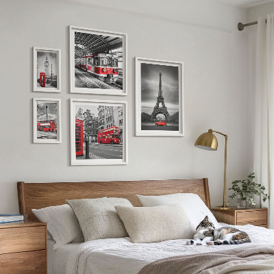 Polittico con cornice Eleganti vedute di Londra e Parigi