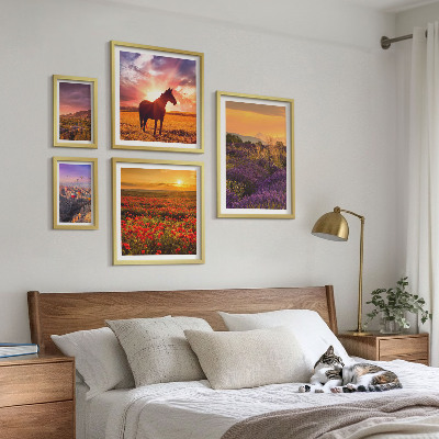 Set di quadri incorniciati Paesaggi naturali cavalli fiori
