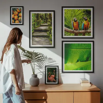 Set di 5 quadri con motivi di frutta tropicale