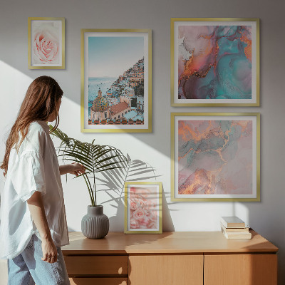 Polittico con cornice Romantici paesaggi rosa