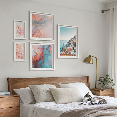 Polittico con cornice Romantici paesaggi rosa