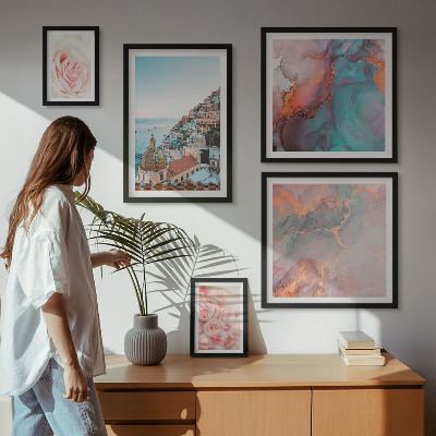 Polittico con cornice Romantici paesaggi rosa