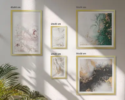 Set di 5 quadri con stampa di accenti floreali ed eleganza astratta