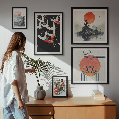Set di quadri incorniciati Tradizione artistica giapponese nella natura