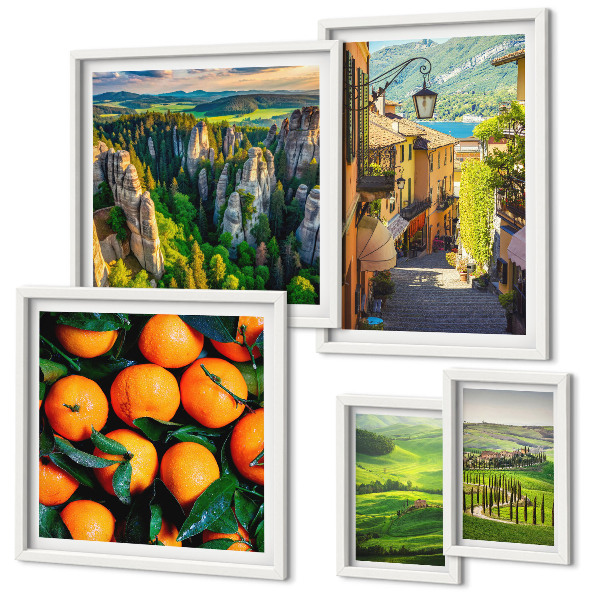 Set di 5 quadri Incantevoli paesaggi rurali