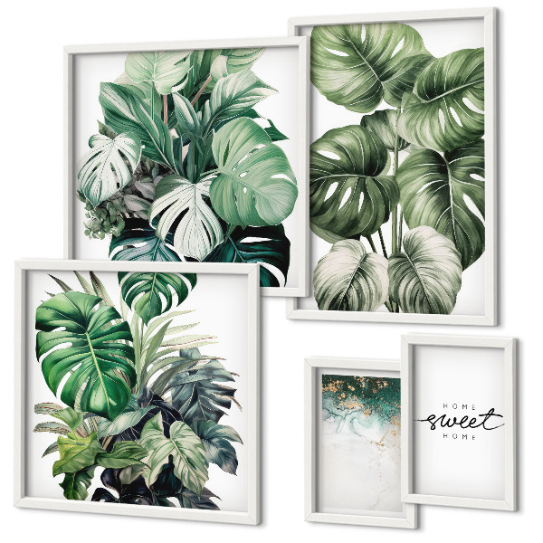 Set di 5 quadri Motivi vegetali moderni